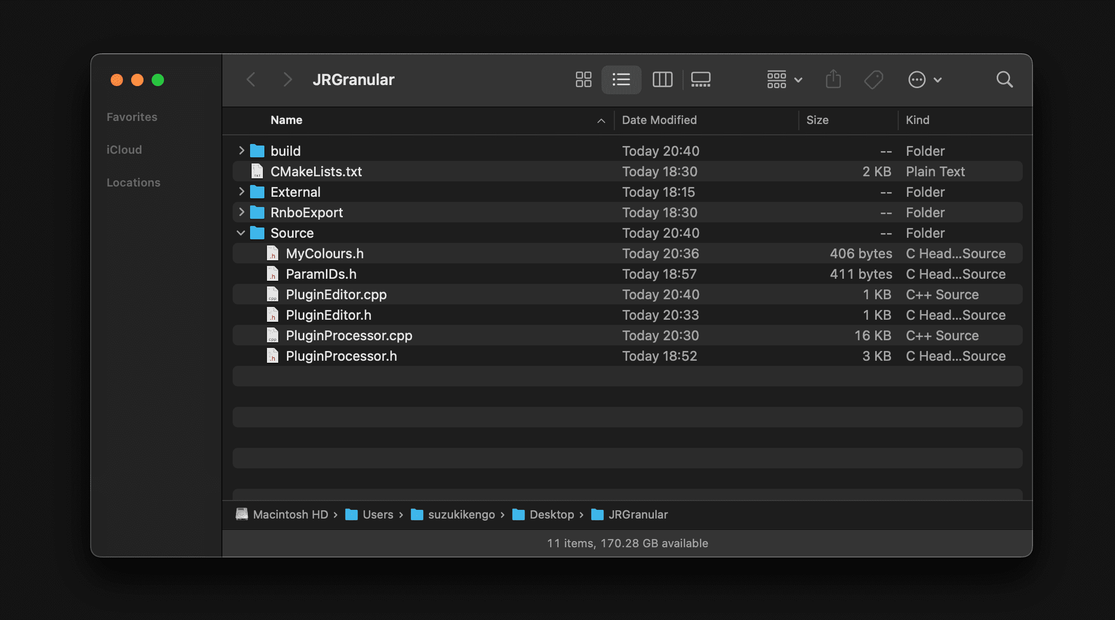 directory structure after adding MyColours